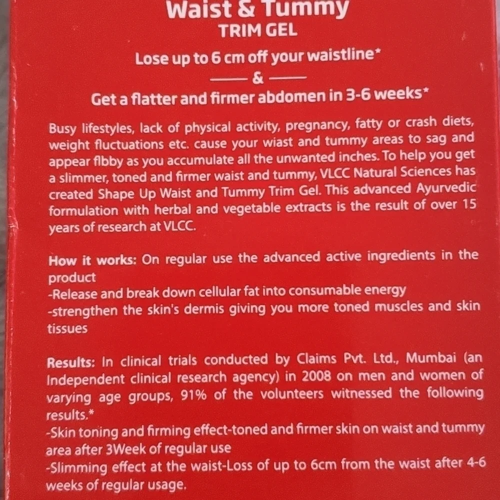 VLCC Shape Up Waist Tummy Trim Gel